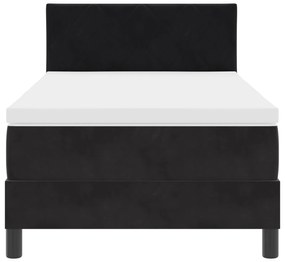Cama Box com Colchão vidaXL Preto 90x200 cm Veludo