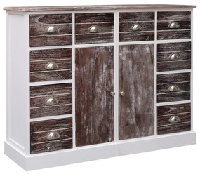 Aparador com 10 gavetas 113x30x79 cm madeira castanho