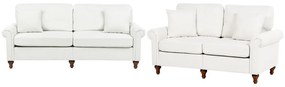 Conjunto de sofás 5 lugares em tecido branco GINNERUP Beliani