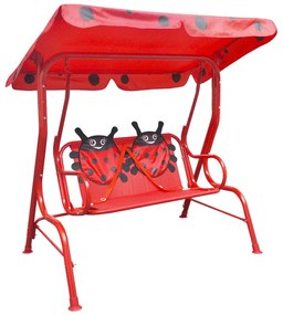 vidaXL Banco baloiço infantil vermelho