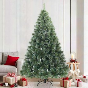 vidaXL Árvore de Natal Artificial Moderna Hasteada com Neve Flocada
