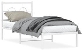 Estrutura de cama com cabeceira 80x200 cm metal branco