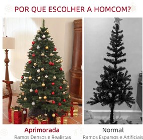 Árvore de Natal Artificial 180 cm com 1050 Ramos e Base de Aço Dobrável Montagem Rápida para Interior Ø120x180 cm Verde