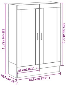 Estante 82,5x30,5x115 cm derivados de madeira cinzento sonoma