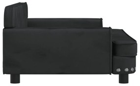 Sofá infantil 90x53x30 cm veludo preto