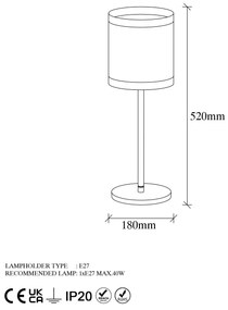 Candeeiro de Mesa Way – Preto e Branco – 18 x 18 x 52 cm