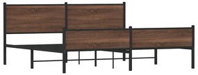 Estrutura cama sem colchão 200x200cm metal carvalho castanho
