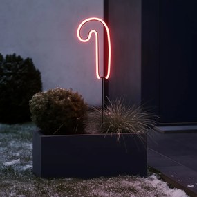 Luz de estaca de néon de Natal Bengala doce vermelha Incl. LED com temporizador IP44 - Fura