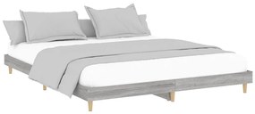 Estrutura de cama 120x200 cm derivados de madeira cinza sonoma