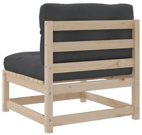 6 pcs conjunto de sofás de jardim c/ almofadões pinho maciço