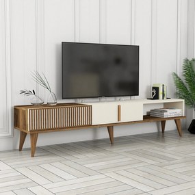 Móvel TV Milan – Nogueira e Creme – 180 cm x 40 cm x 35 cm