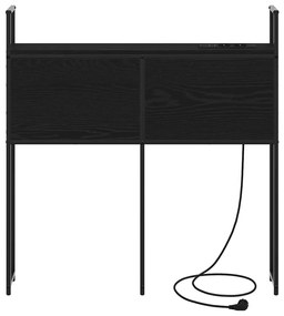 Cabeceira de armazenamento com cabeceira Carvalho preto 80 cm