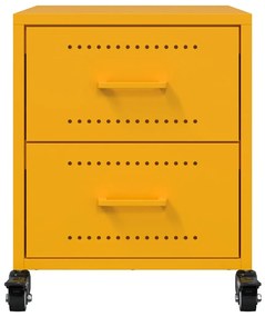 Mesas de cabeceira 2 pcs 36x39x43,5 cm aço amarelo mostarda