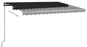 Toldo automático com LED e sensor de vento 400x300 cm antracite