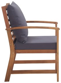 4 pcs conjunto lounge de jardim c/ almofadões acácia maciça