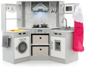 Conjunto de cozinha de faz de conta para crianças com lavatório separado e cafeteira