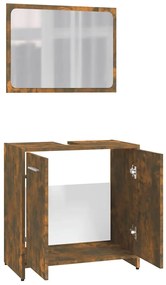 Conjunto de móveis casa de banho derivados madeira cor fumado