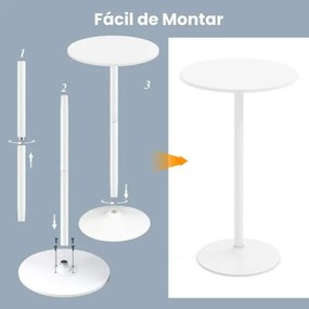 Mesa com Altura de Bar de 101,5 cm (BANCOS NÃO INCLUIDOS) Conversível em Mesa de Café com 56 cm de Altura de Pub Bar Branca
