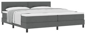 Cama Box Spring com Colchão Cinza Escuro 200x200 cm Tecido