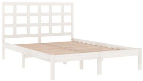 Estrutura cama pequena casal 120x190 cm pinho maciço branco