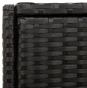 Armário de arrumação para jardim 55x55x111 cm vime PE preto