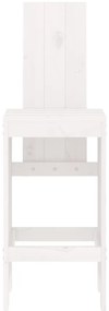 Cadeiras de bar 2 pcs 40x42x120 cm pinho maciço branco