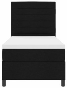 Cama Box Spring com Colchão Preta 80x200 cm Tecido