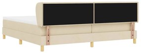 Cama Box Spring vidaXL com Colchão Creme 200x200 cm Tecido