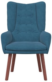Poltrona Relaxante em Veludo Azul