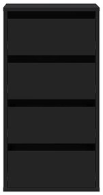Cómoda com 4 Gavetas - 40x41x76 cm - derivados de madeira - preto