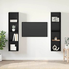 vidaXL Conjunto de móvel de TV 2 pcs Preto 37 x 37 x 142.5 cm