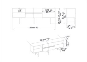 Móvel TV Derin – Branco – 180x64,7x37,1 cm
