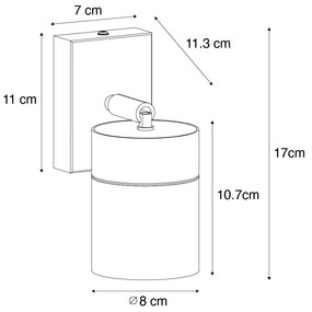 Candeeiro de parede exterior preto AR70 ajustável IP44 - Solo Moderno