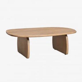 Mesa De Centro Oval 110x70 Cm Em Madeira De Manga Agathe Madeira Natural - Sklum