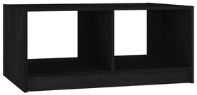 Mesa de centro 75x50x33,5 cm madeira de pinho maciça preto