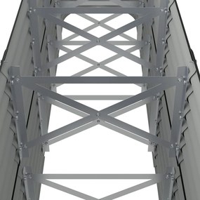 Canteiro elevado jardim 224x40x68 aço revestido a pó antracite