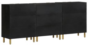 3 pcs aparadores derivados de madeira preto