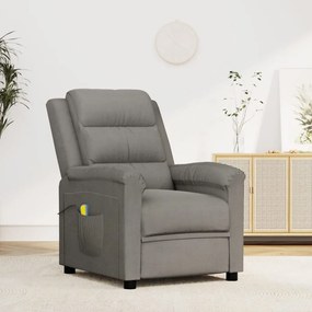 vidaXL Poltrona de massagens veludo cinzento-claro