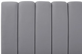 Cama de casal em veludo cinzento 140 x 200 cm MARVILLE Beliani