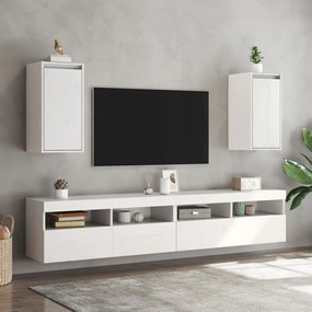 Mesas de cabeceira 2 pcs 30x30x60 cm pinho maciço branco