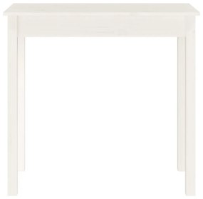 Mesa consola 80x40x75 cm madeira de pinho maciça branco