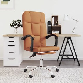 349640 vidaXL Cadeira de escritório reclinável couro artificial castanho