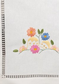 50x180 cm - Caminho de mesa linho - Bordados da Lixa