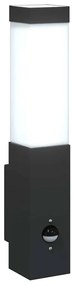 Luzes de Parede Externas com Sensor 2 pcs Preto Aço Inoxidável IP44