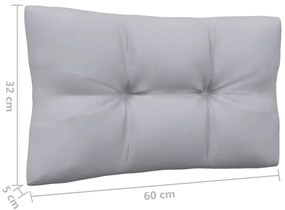 13 pcs conjunto lounge de jardim c/ almofadões cinzentos pinho