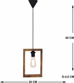 Chandelier Ahsap – Nogueira – 20 x 4,5 x 80 cm