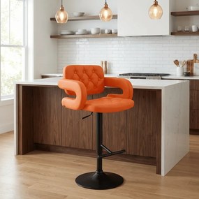 Banco de bar Dublin de couro sintético Laranja