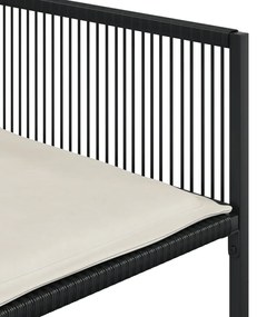 9 pcs conjunto de jantar p/ jardim c/ almofadões vime PE preto