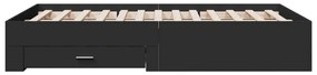 Estrutura cama c/ gavetas 120x190 cm derivados de madeira preto