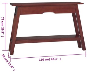 Mesa consola 110x30x75 cm madeira de mogno maciça castanho